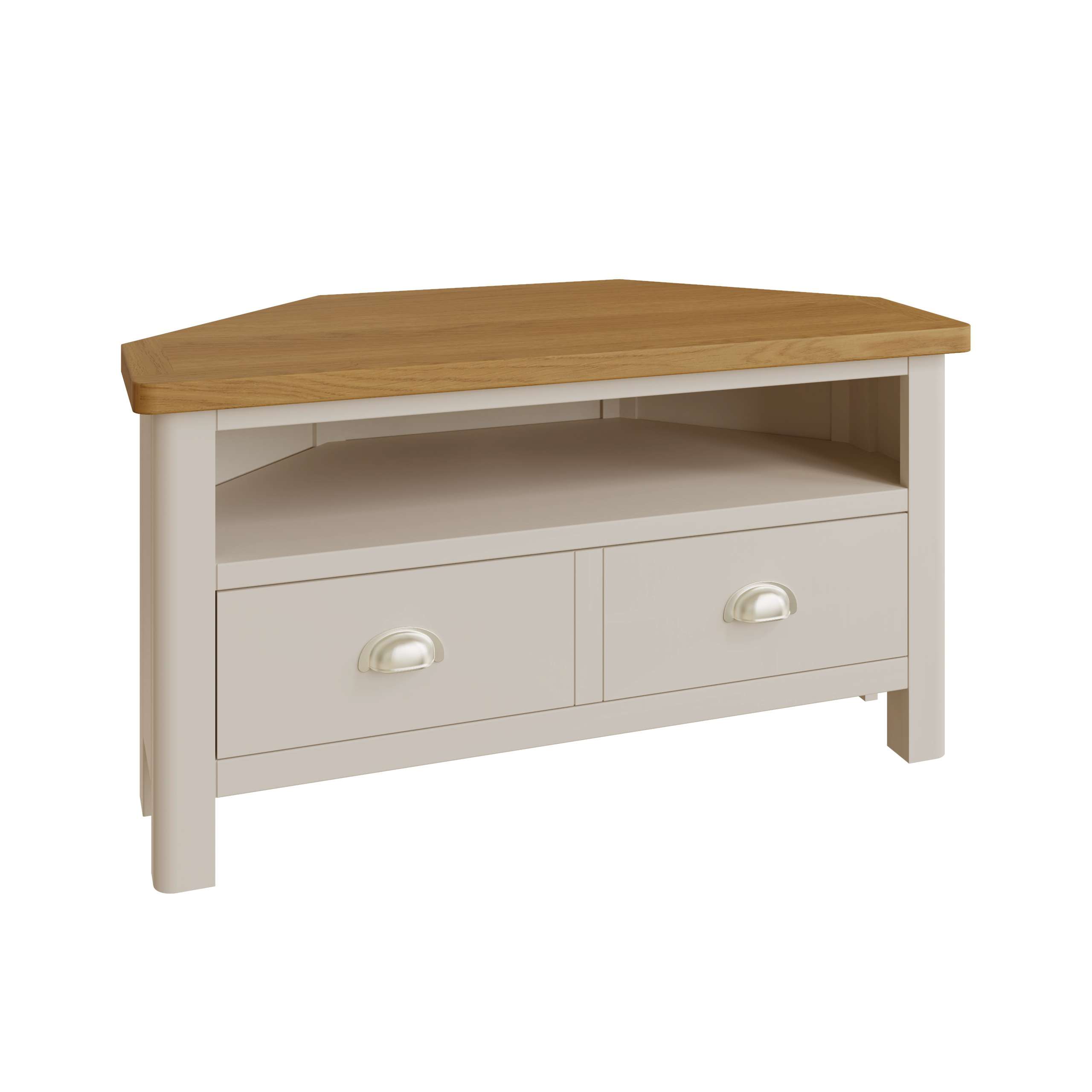 Corner Tv Unit Oak and Grey - Image 3