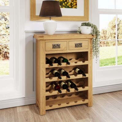 small oak wine rack