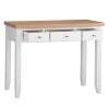 Stylish White Dressing Table with Oak Top and Spacious Drawers - Image 3