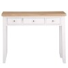 Stylish White Dressing Table with Oak Top and Spacious Drawers - Image 9