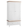 2 Door Oak Wardrobe with Ivory White Painted Body and Oak Top - Image 2