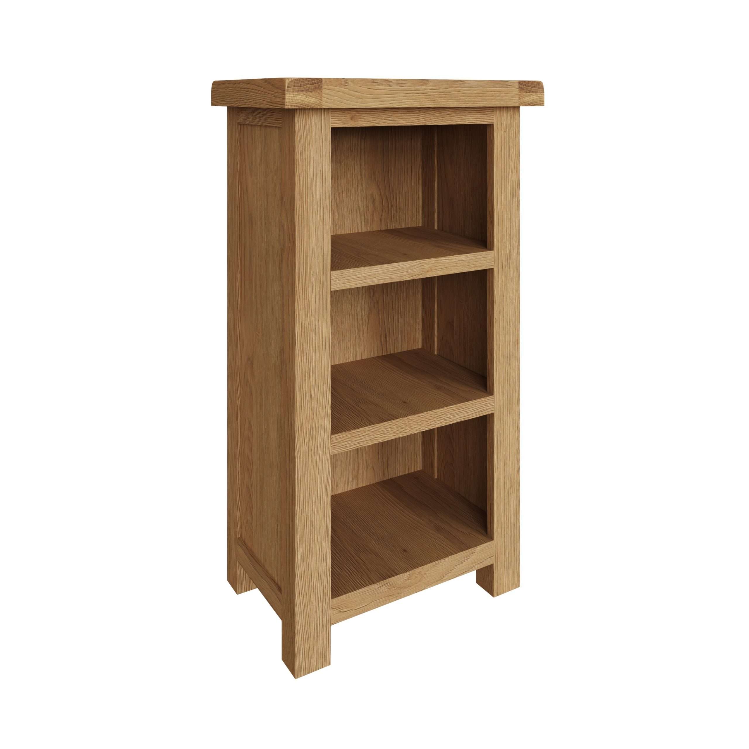 Narrow Oak Bookcase in open-plan living dining area
