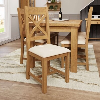 rustic oak dining chair