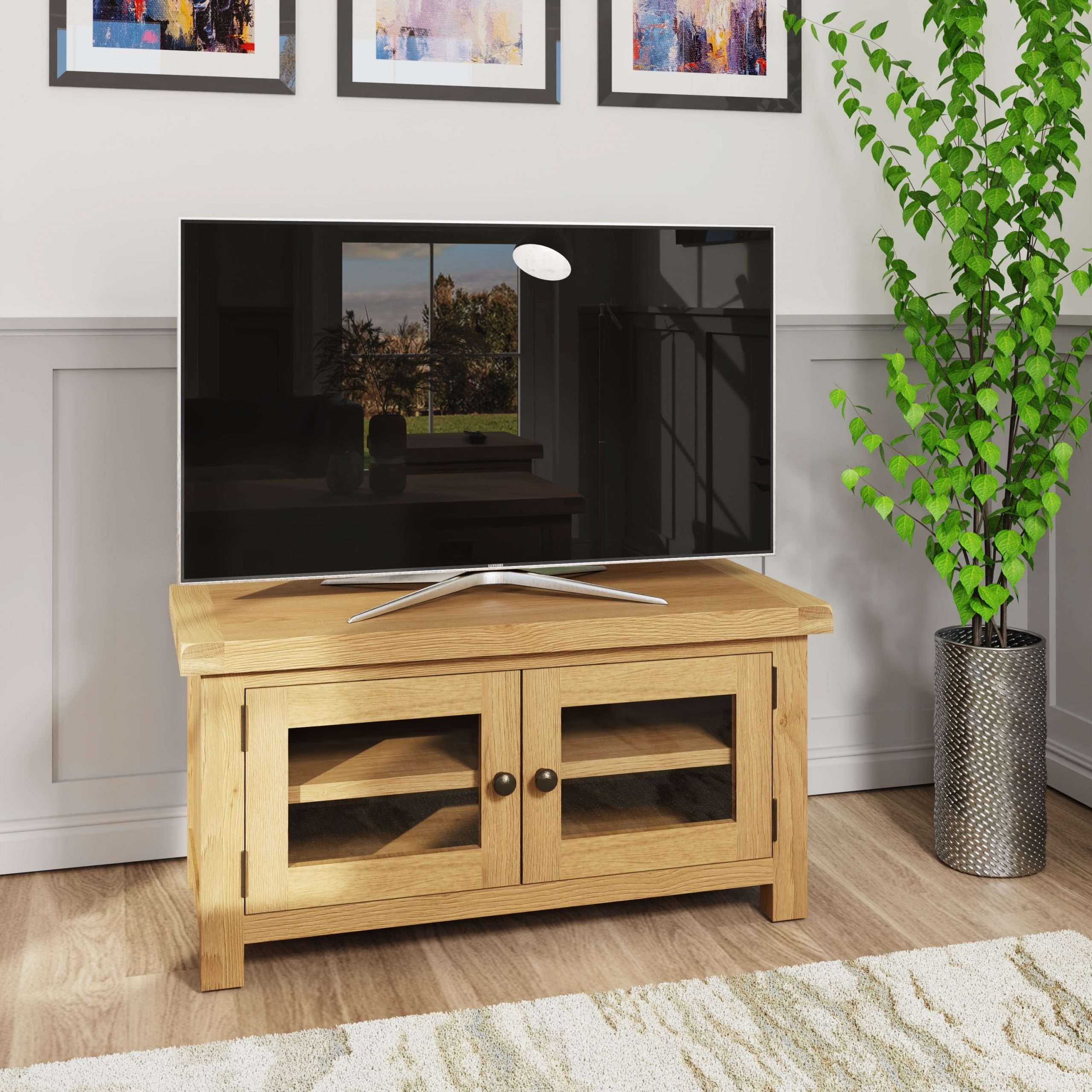 Rustic Oak TV Cabinet