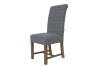 Scroll Back Dining Chair - Check Grey Wool - Image 3