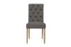 Fabric Button Back Chair with Scroll - Dark Grey - Image 2
