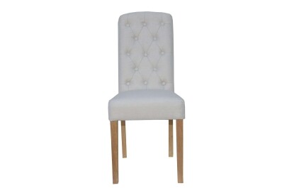 Button Back Dining Chair - Natural