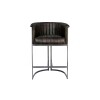 Leather & Iron Bar Chair - Dark Grey - Image 2