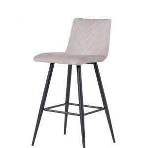 Retro Bar Stool - Taupe Velvet