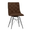 Studded Back Chair with Ornate Legs - Brown - Image 2