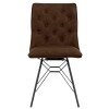 Studded Back Chair with Ornate Legs - Brown - Image 11