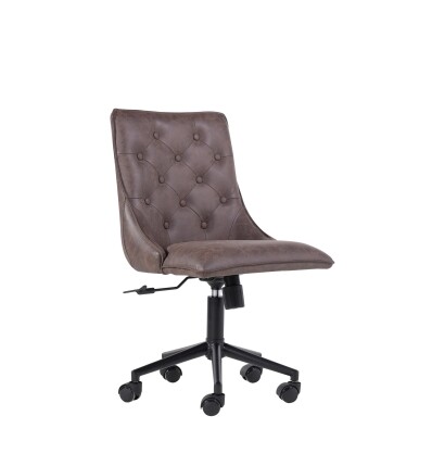 Button Back Office Chair - Brown