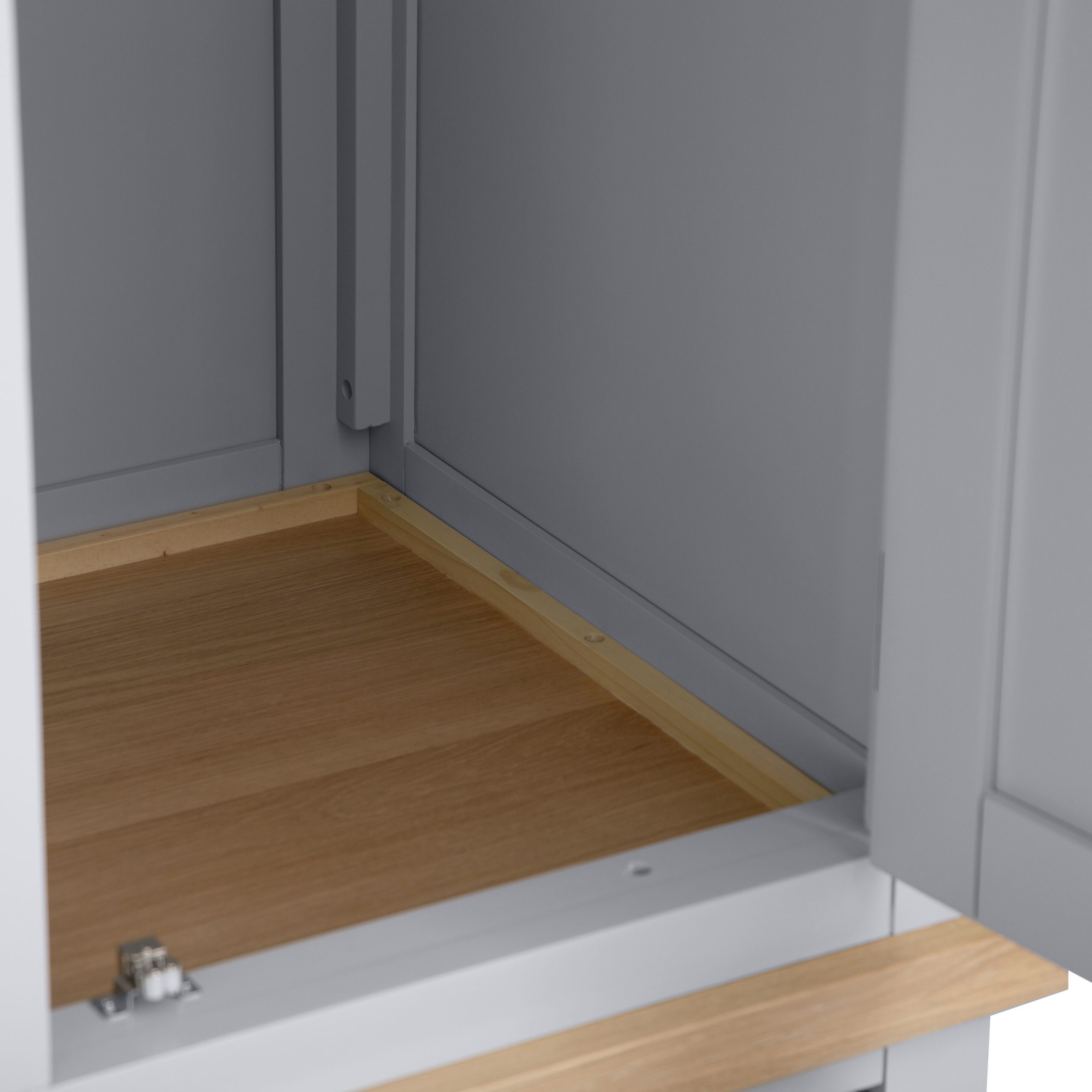 Modern 3 Door Grey Wardrobe with Ample Storage Space - Image 5