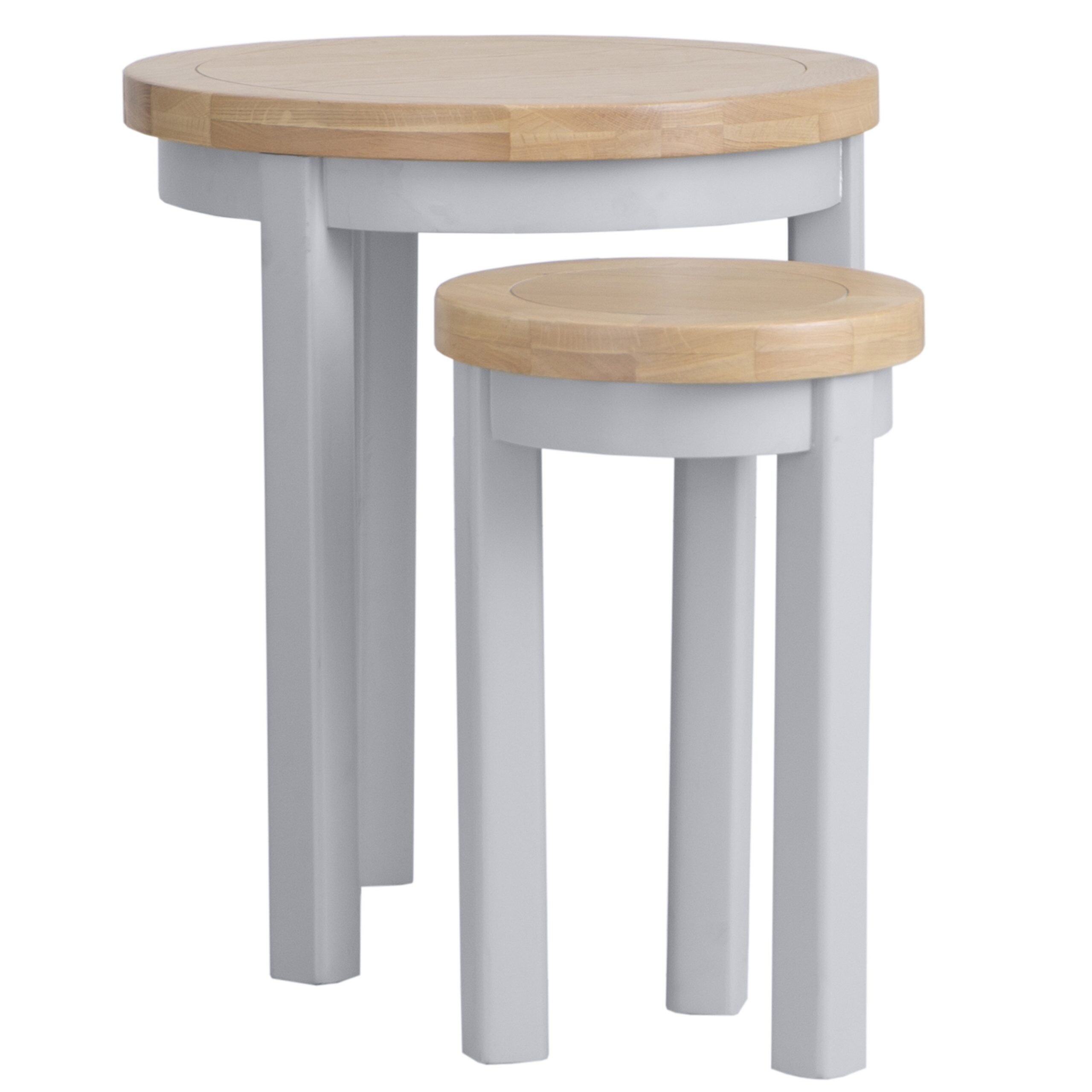 Contemporary Set of 2 Grey Nesting Tables | Space-Saving - Image 3