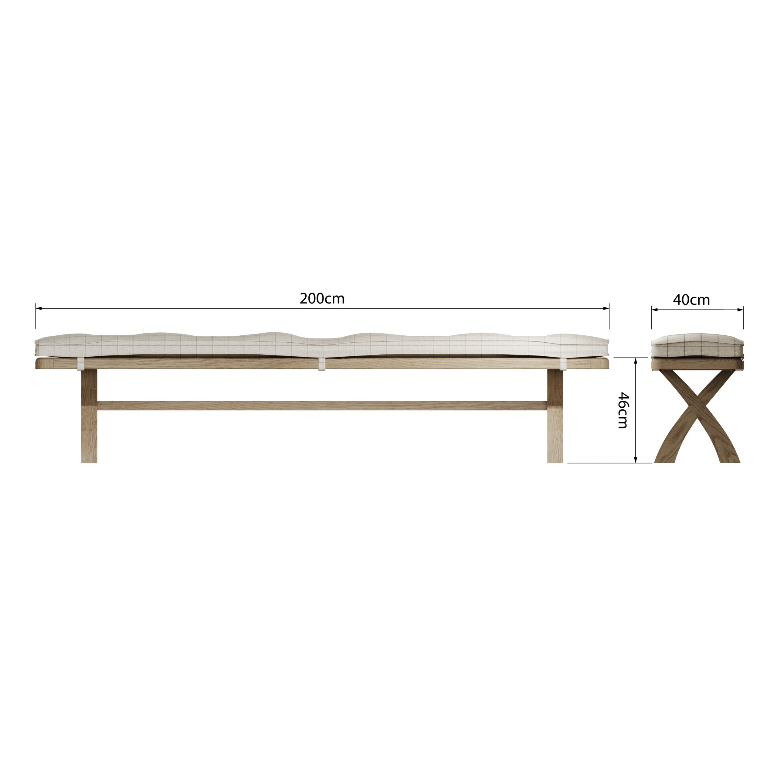2.5m Cross Legged Dining Bench - Image 7