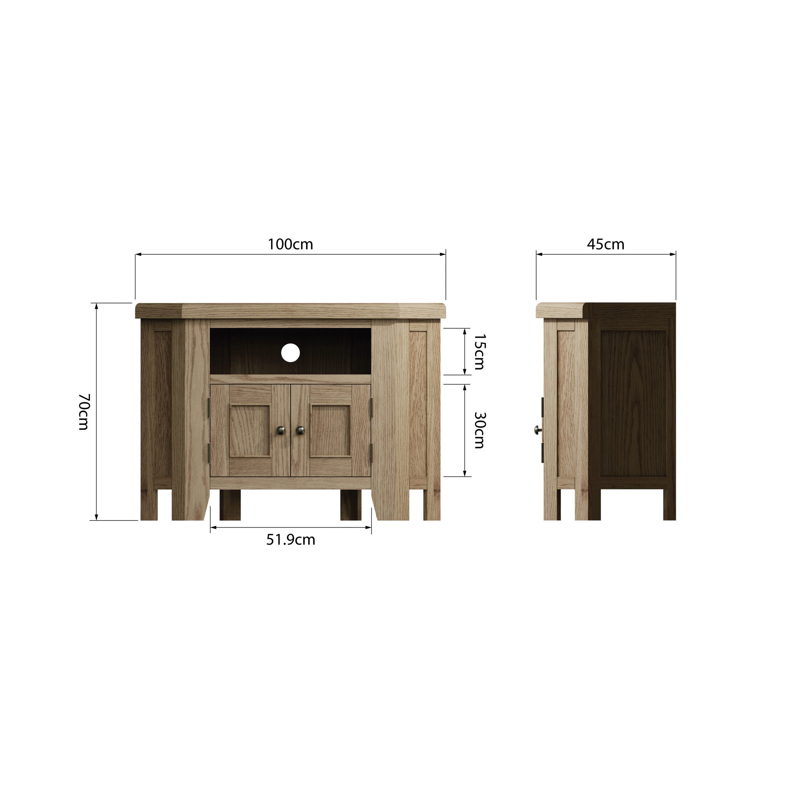 Corner TV Unit In Oak - Image 10