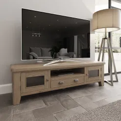 Large Oak TV Unit Care Example
