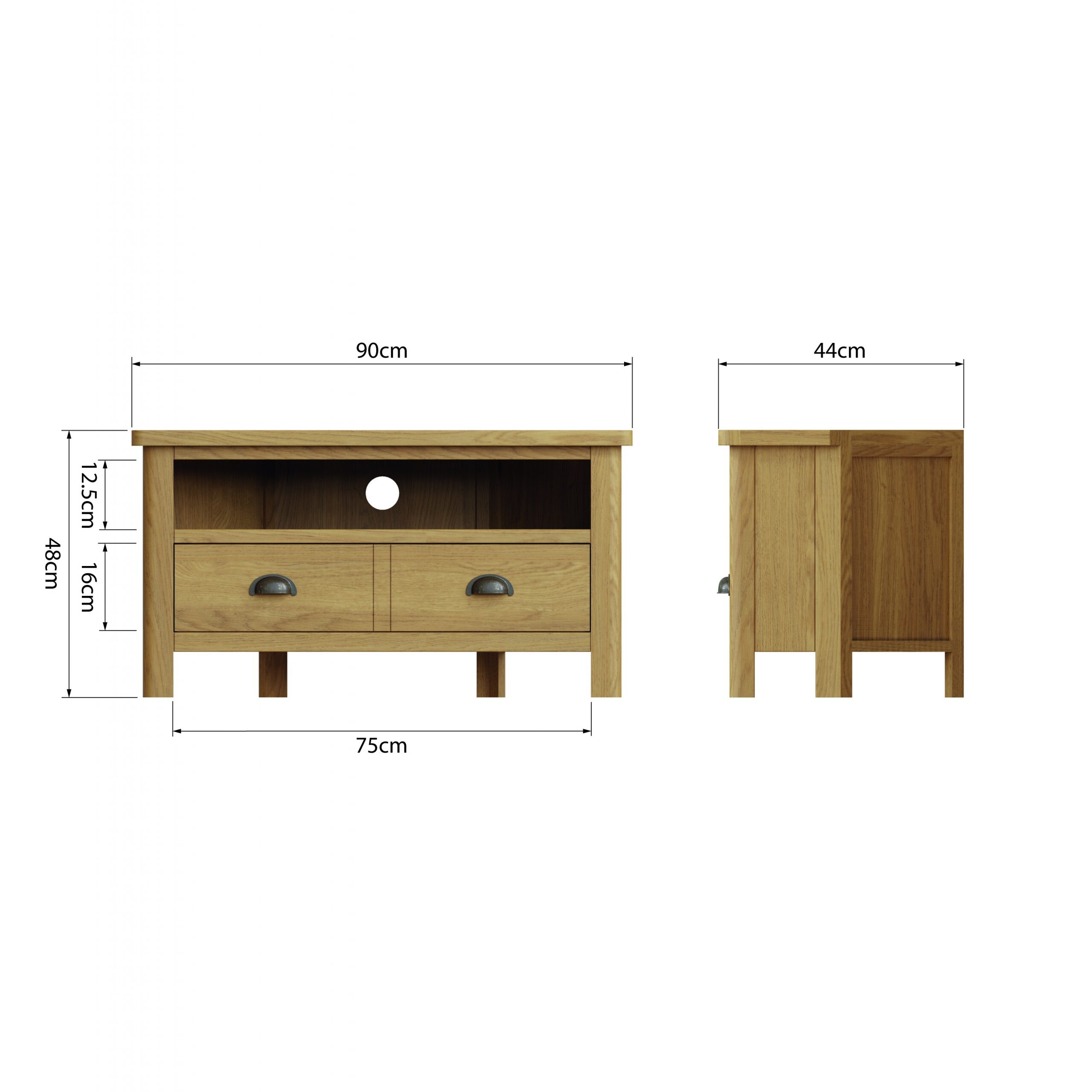 Rustic Oak Corner TV Stand - Image 10