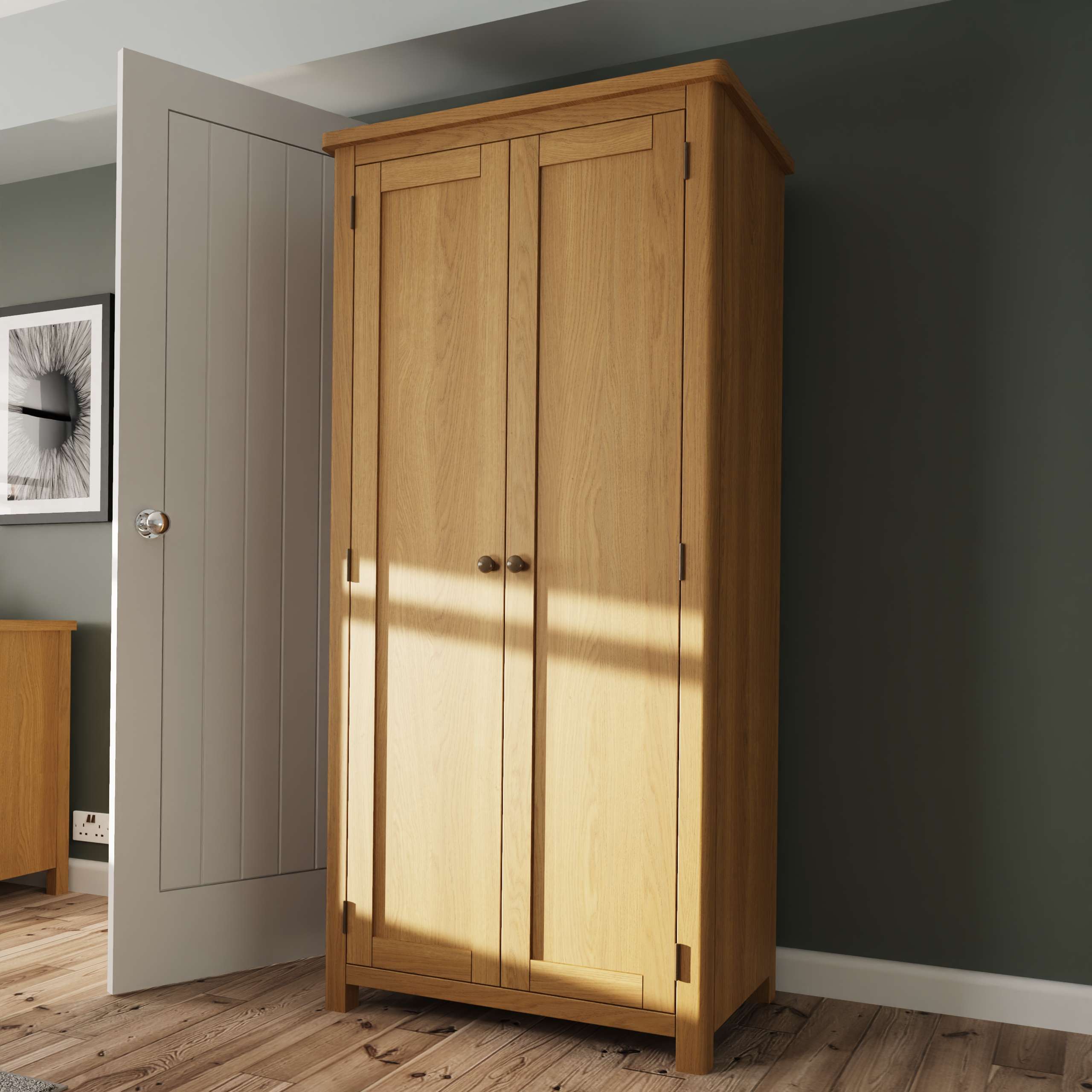 Oak Two Door Wardrobe