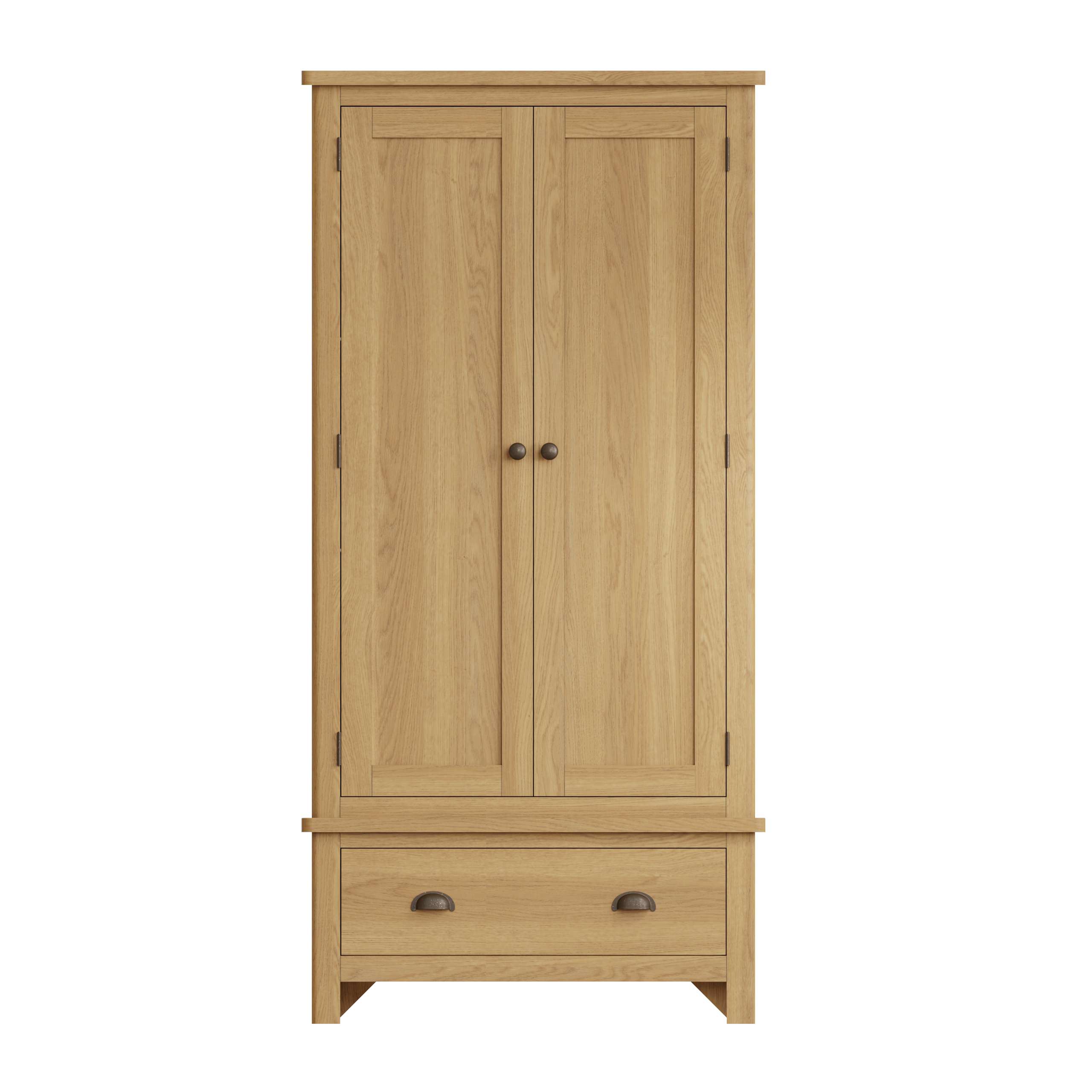 Rustic Oak Wardrobe with Drawers - Spacious Storage Solution - Image 4