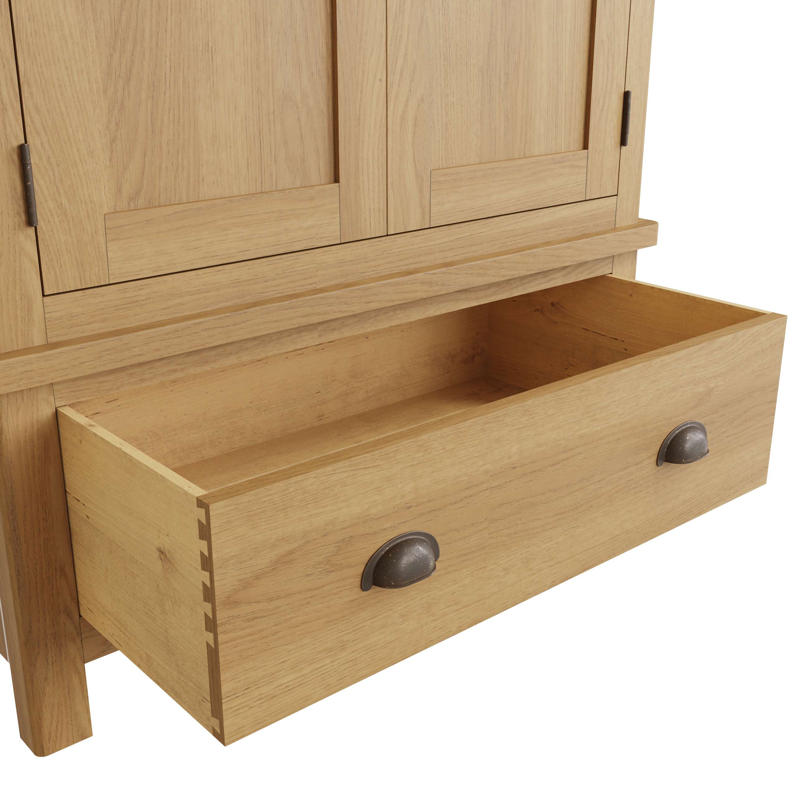 Rustic Oak Wardrobe with Drawers - Spacious Storage Solution - Image 7