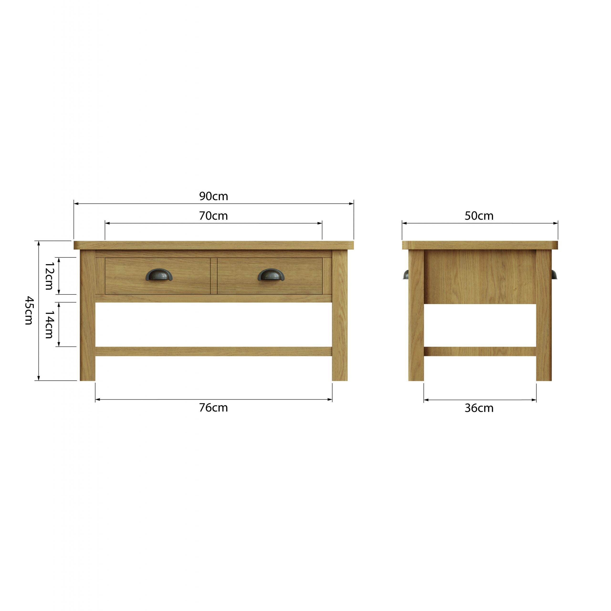 Rustic Oak Coffee Table with Ample Storage Space - Image 10