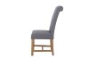 Scroll Back Fabric Dining Chair - Grey - Image 5