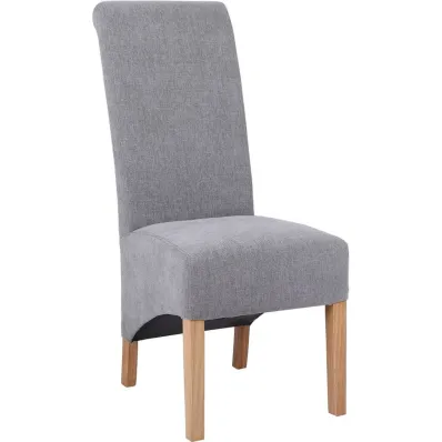 Scroll Back Dining Chair - Grey