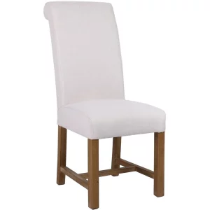 Scroll Back Fabric Dining Chair - Natural