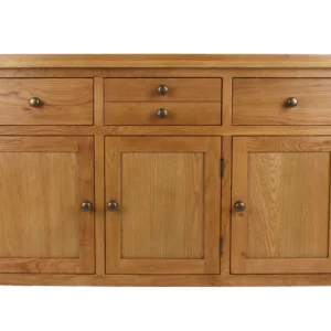 Fully assembled solid rustic oak sideboard