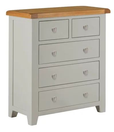 grey and oak chest of drawers