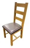 Solid Oak Ladder Back Dining Chairs - Traditional Wood Design - Image 9