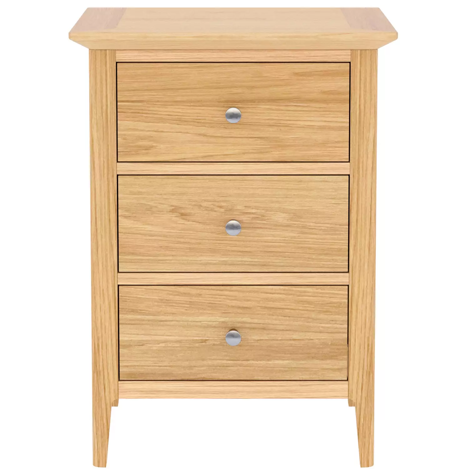 Light Oak 3 Drawer Bedside - Image 2