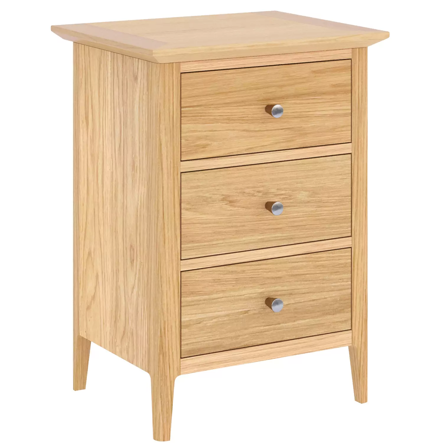 Light Oak 3 Drawer Bedside - Image 3