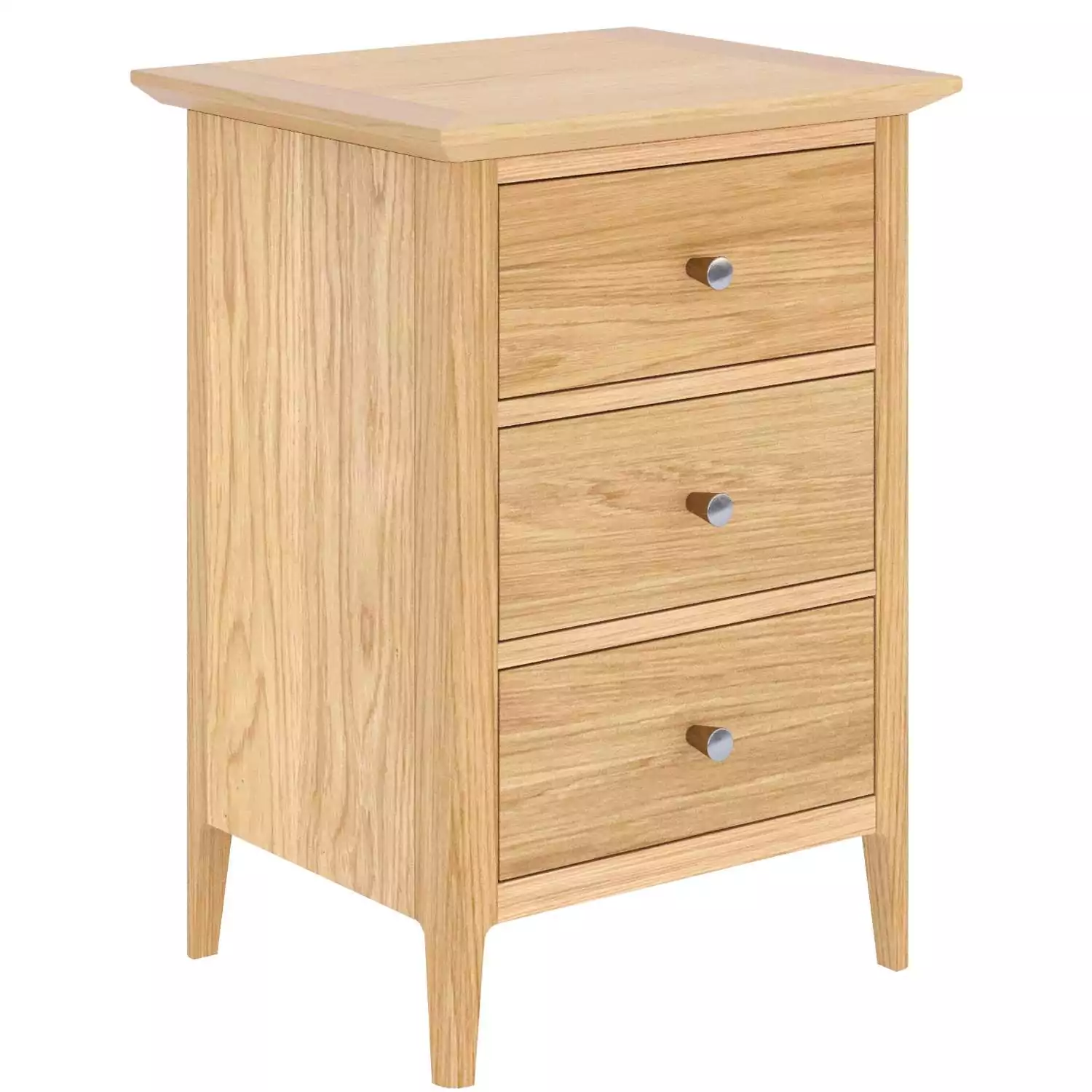 Light Oak 3 Drawer Bedside - Image 4