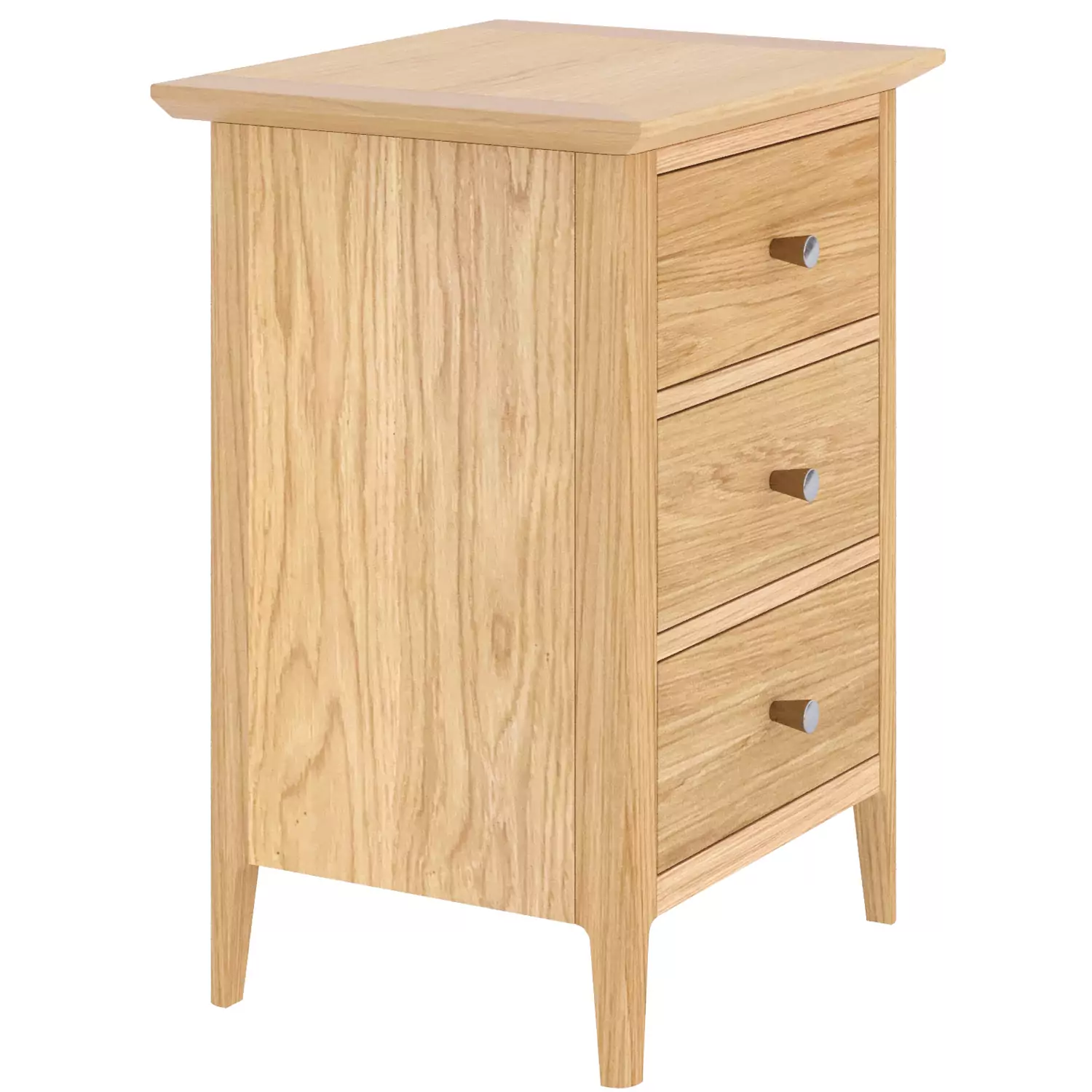Light Oak 3 Drawer Bedside - Image 5