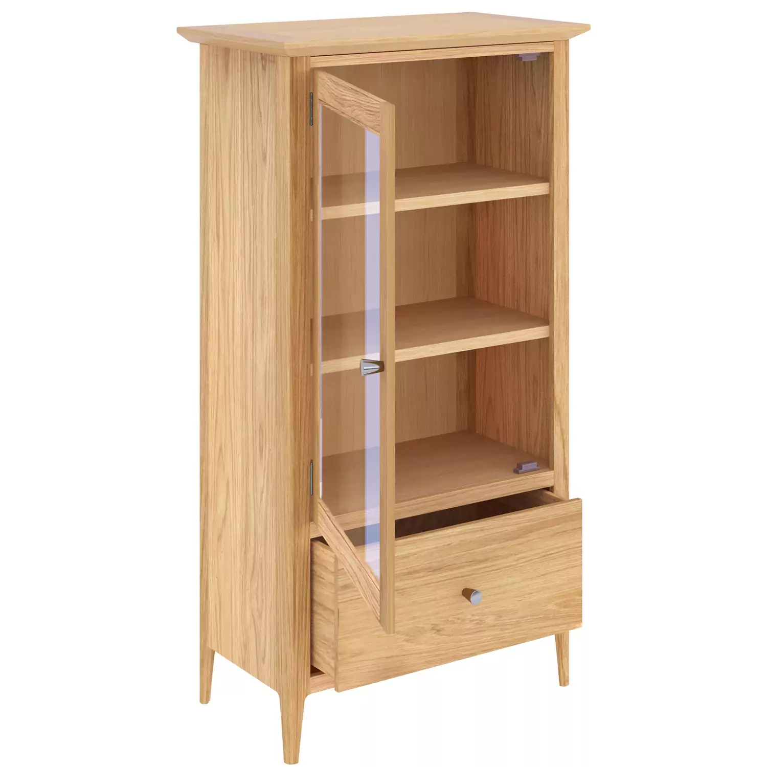 Light Oak Glazed Bookcase - Image 7