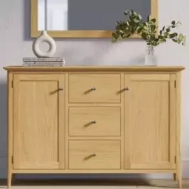 Modern Oak Sideboard with Metal Accents