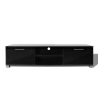 Black TV Unit in High Gloss with LED lights - Image 3