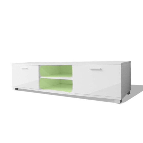 white gloss tv unit with led lights