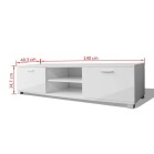 white gloss tv unit with led lights - Image 2