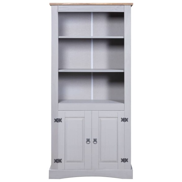 Bookcase With Doors Grey