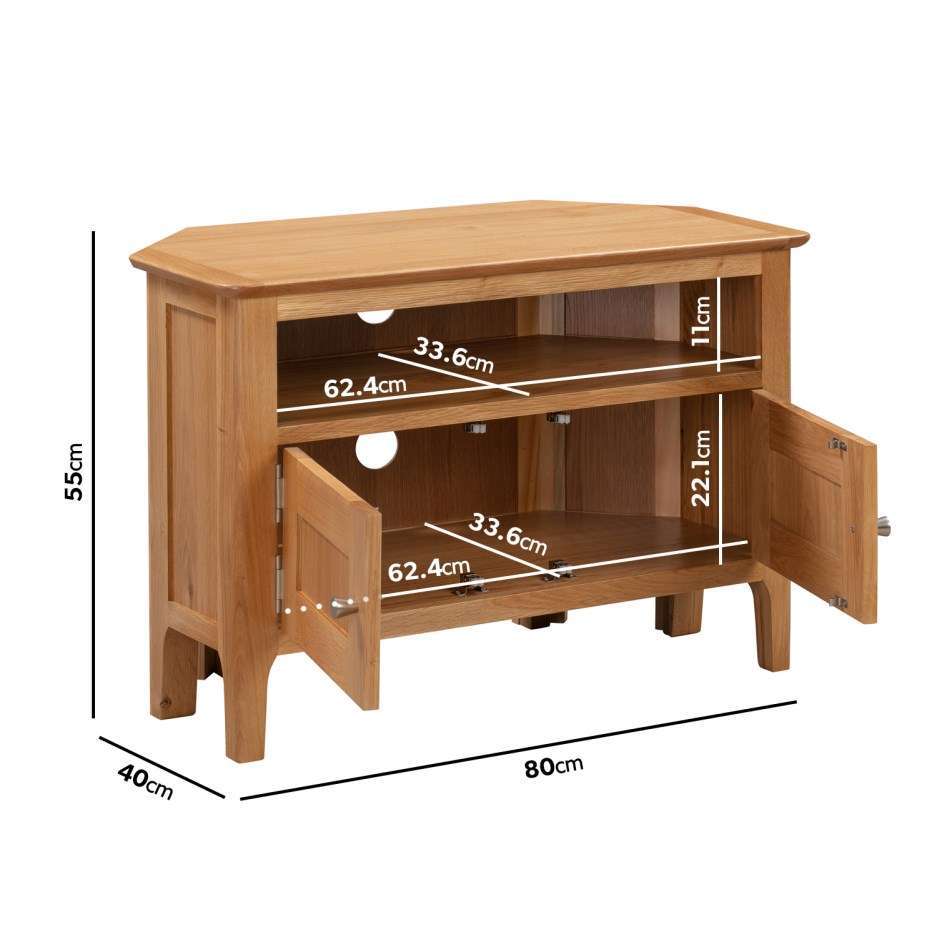 Oak Corner TV Unit