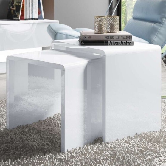 White Gloss Nest of Tables