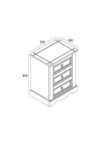 3 Drawer Bedside Cabinet