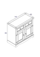 Wooden Sideboard Pine 2 door
