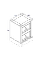 2 Draw Petite Bedside Cabinet Grey