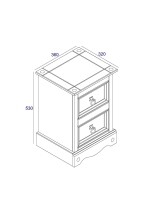 2 Draw Petite Bedside Cabinet Grey