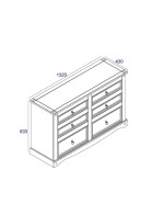 3+3 Chest of Drawers Wide Grey