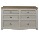 3+3 Chest of Drawers Wide Grey